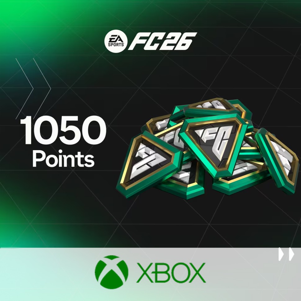 Пополнение EA SPORTS FC 26 POINTS 1050 Xbox One / Series S / Series X
Пополнение EA SPORTS FC 26 POINTS 1050 Xbox One / Series S / Series X