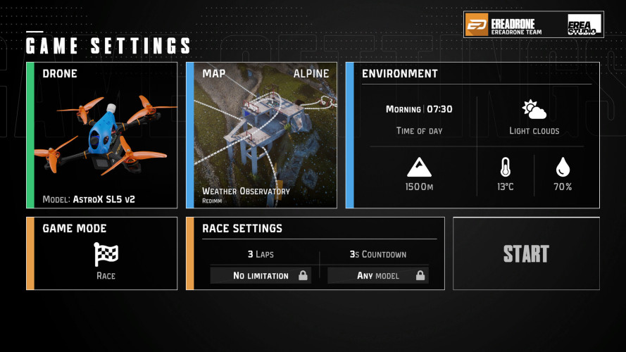 EreaDrone : FPV Drone Simulator, Steam Gift