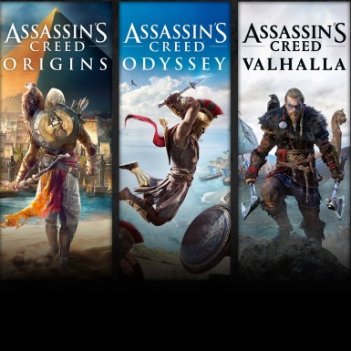 Assassin's Creed Valhalla, Assassin's Creed Odyssey, and Assassin's Creed Origins